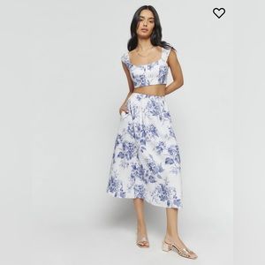 Reformation Teya Linen Two Piece Lupine Size 10